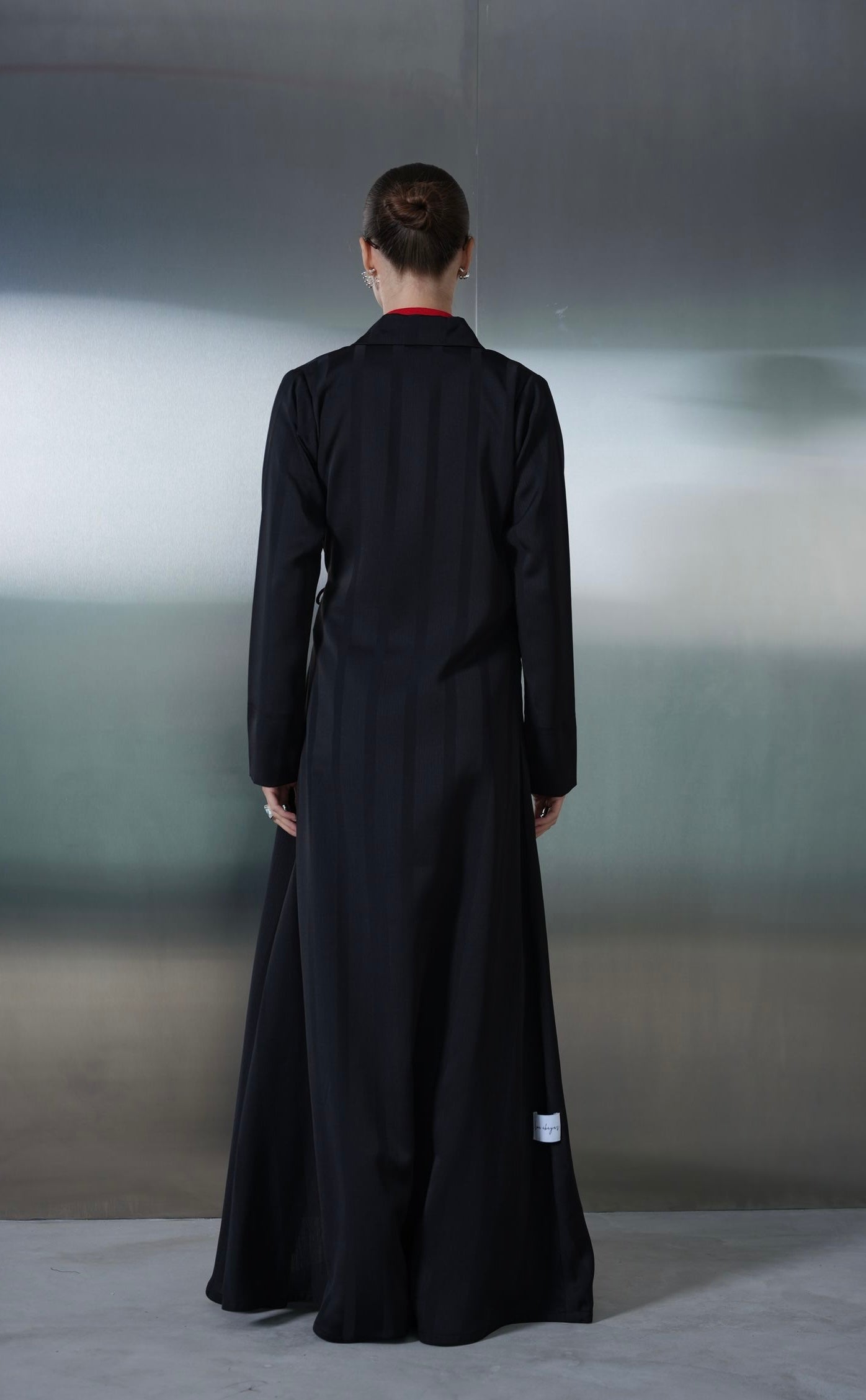 Mono Stripe Silk Abaya