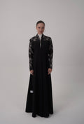 Noir Fleur Linen Abaya