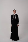Noir Contrast Crepe Abaya