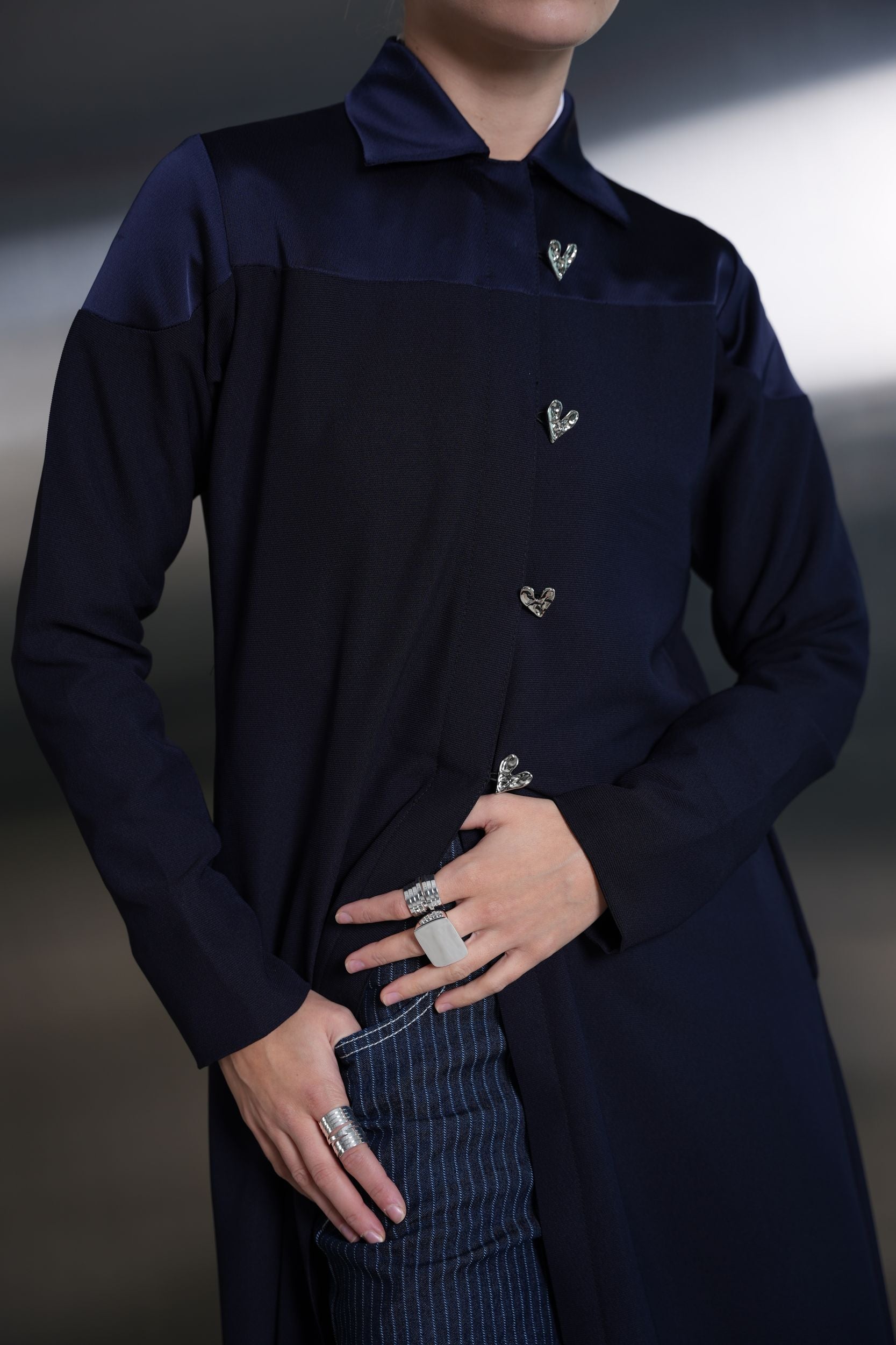 Heart Button Abaya