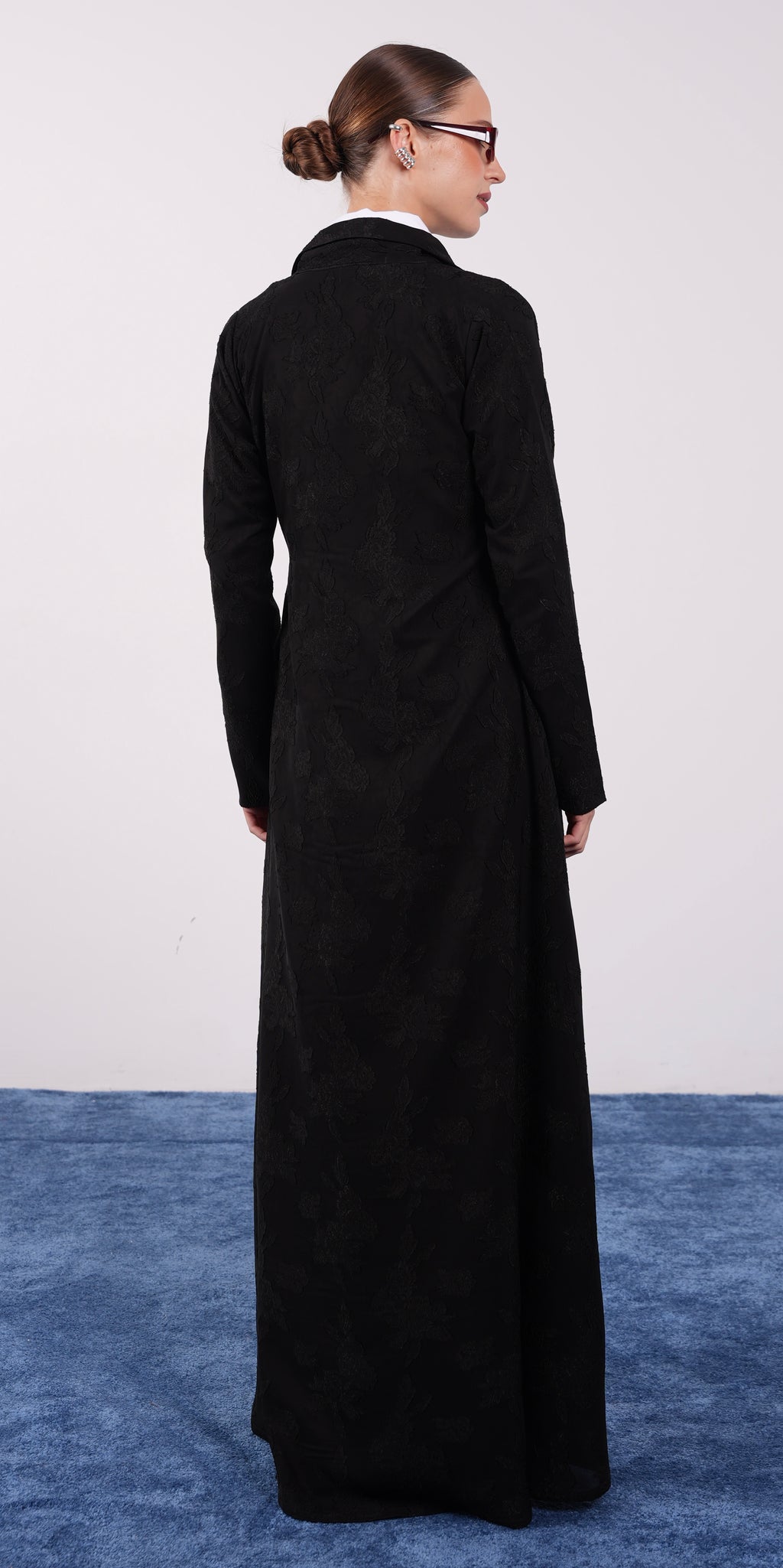 Midnight Black Chiffon Coat