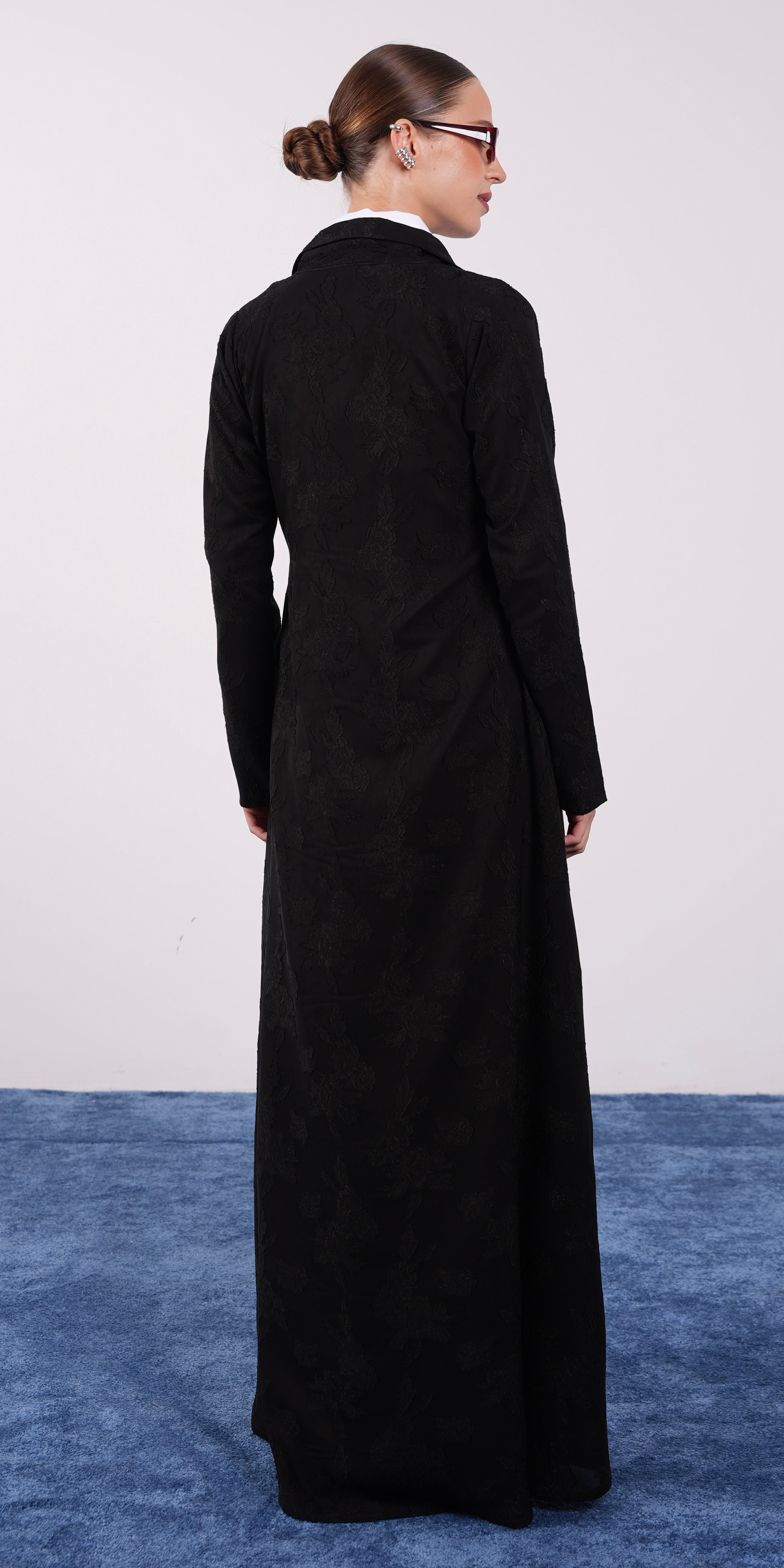 Midnight Black Chiffon Coat