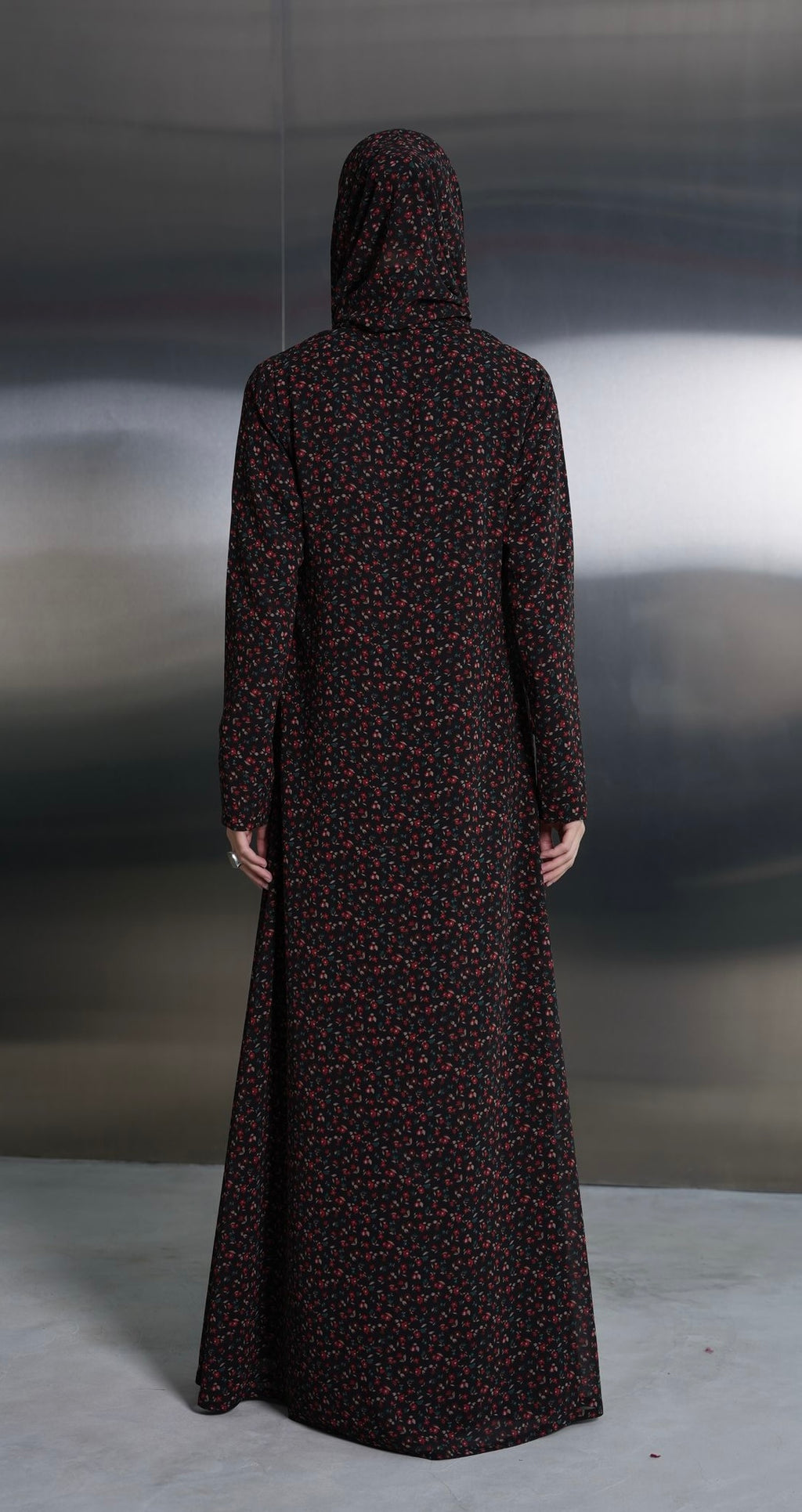 Floral Chiffon Abaya Set