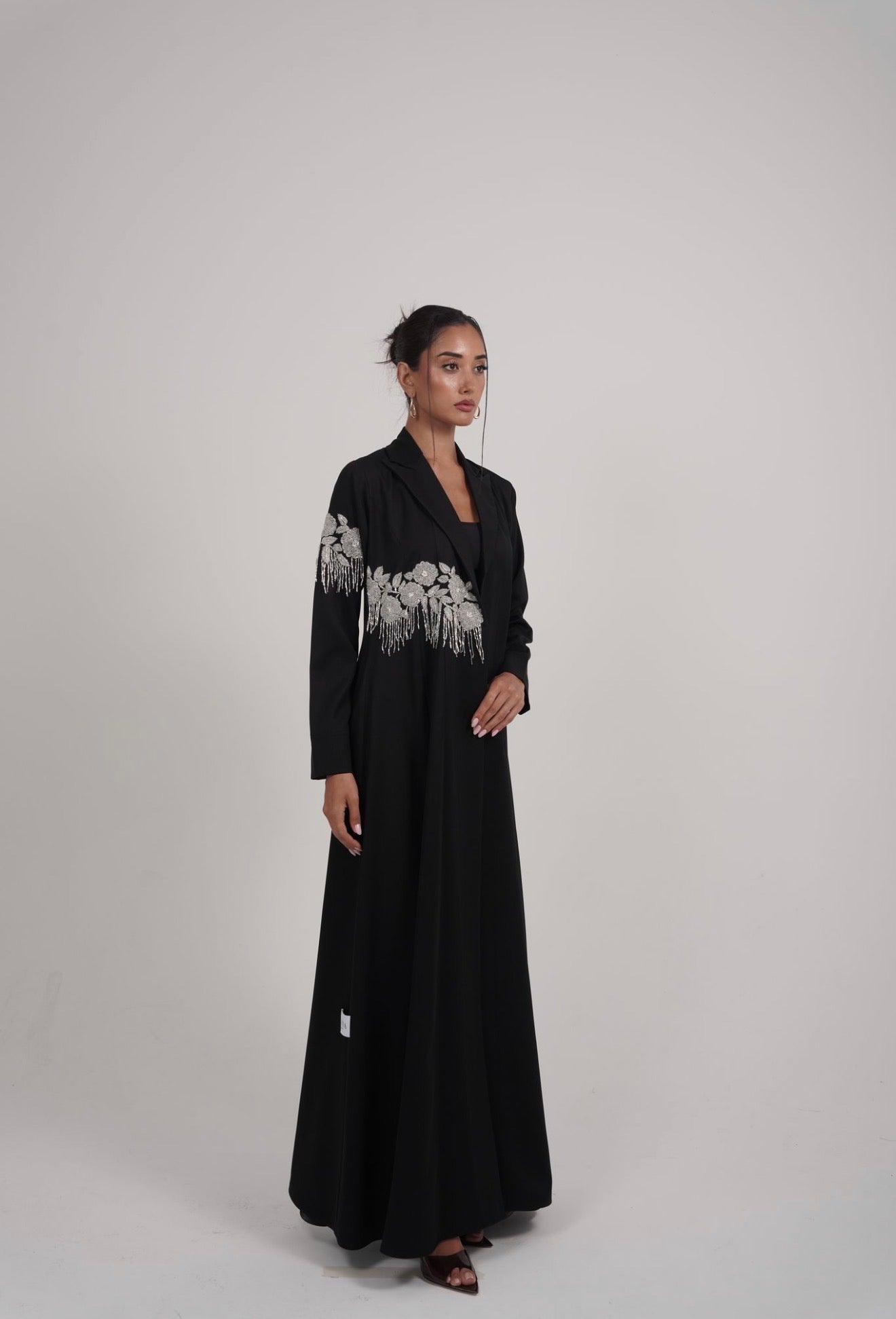 The Silver Bloom Abaya