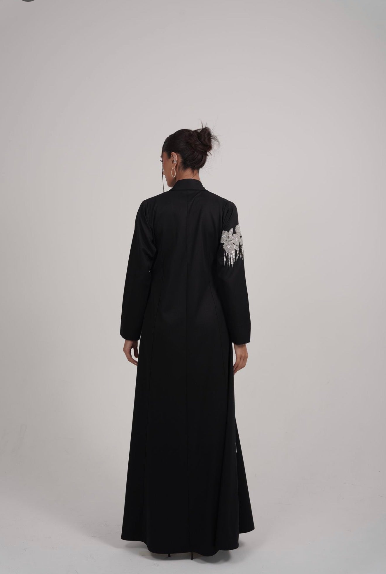 The Silver Bloom Abaya