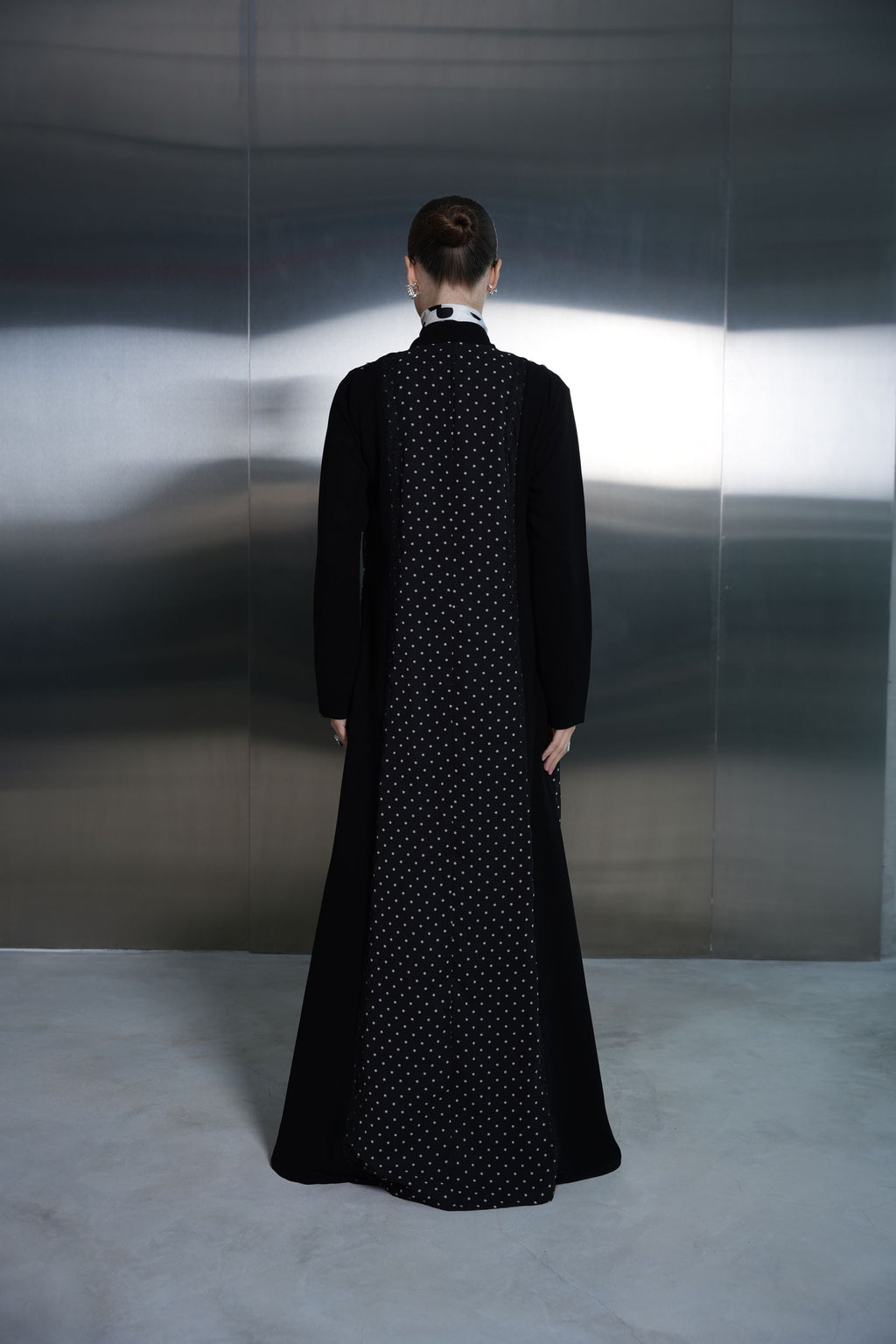 Midnight Polka Panel Abaya