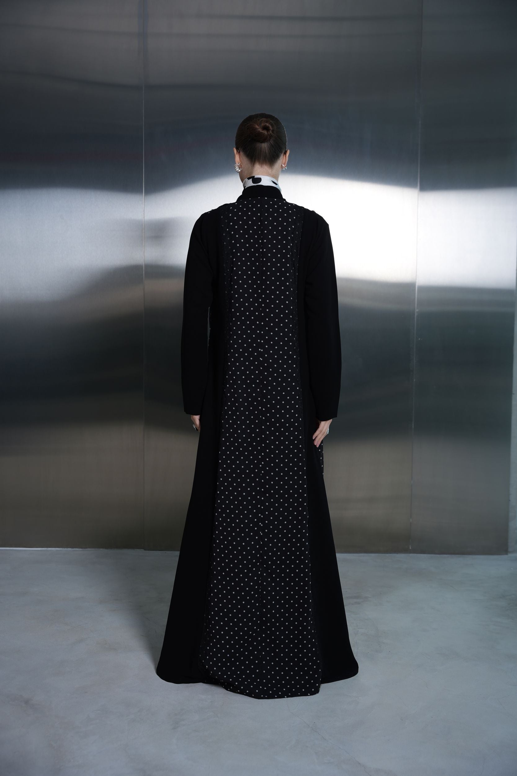 Midnight Polka Panel Abaya