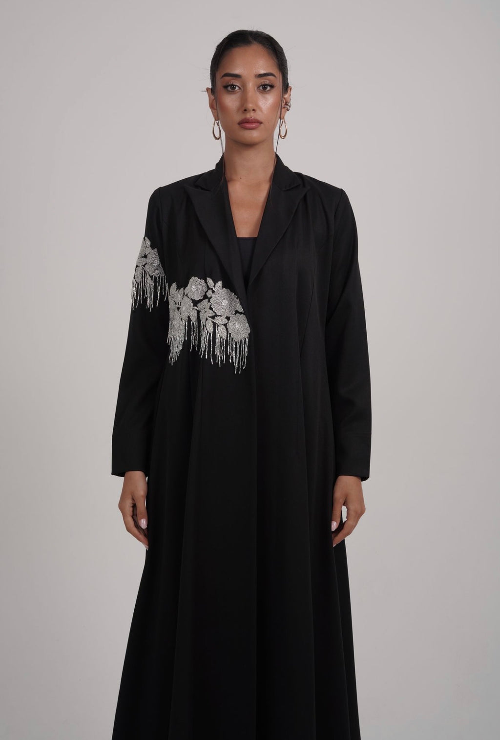 The Silver Bloom Abaya