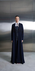 Midnight Blue Lace Panel Abaya