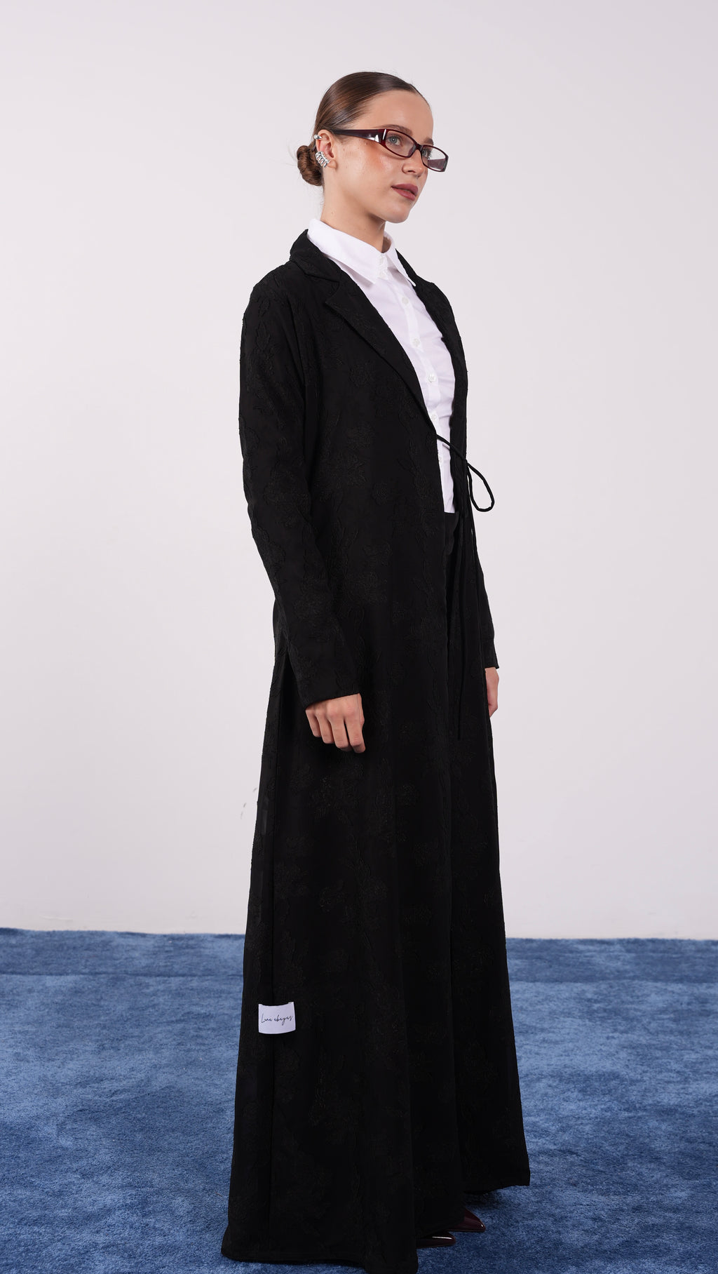 Midnight Black Chiffon Coat