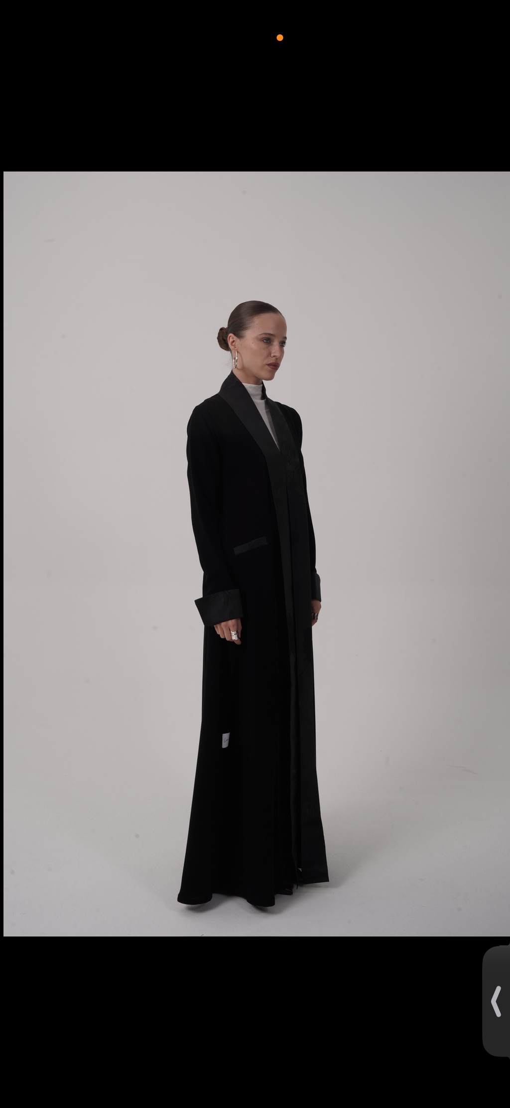 Midnight Satin Trim Abaya