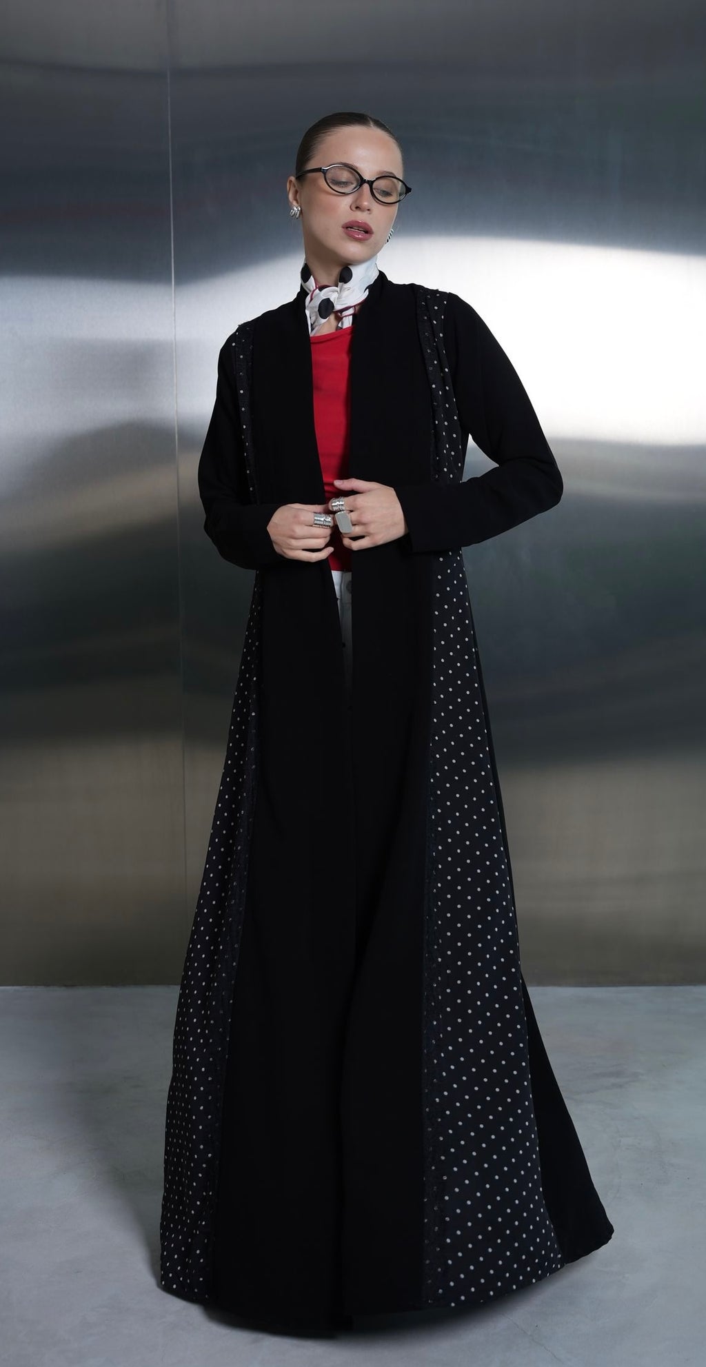 Midnight Polka Panel Abaya