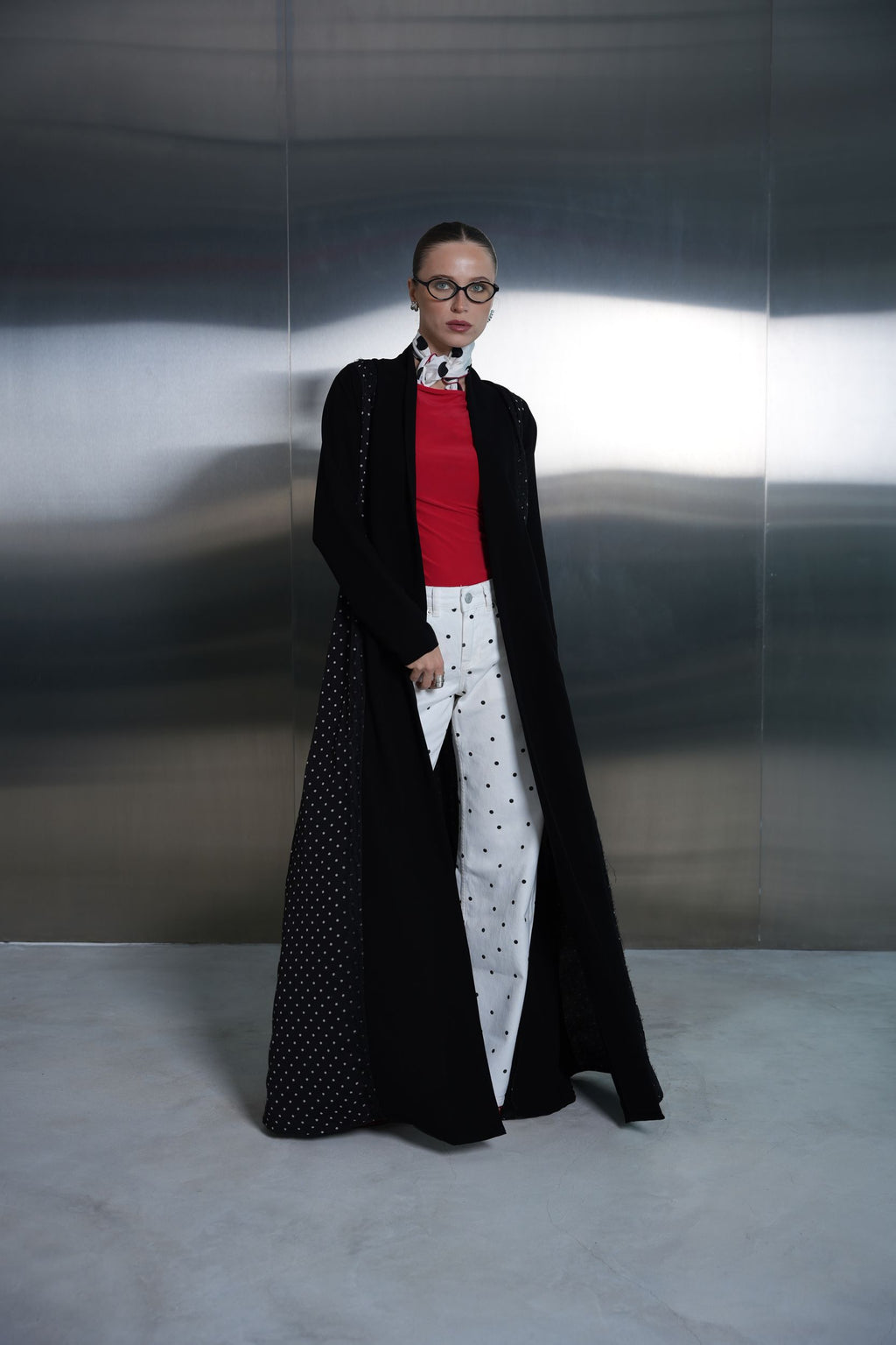 Midnight Polka Panel Abaya