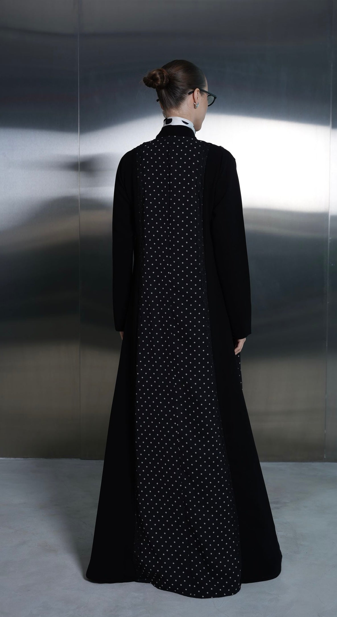 Midnight Polka Panel Abaya