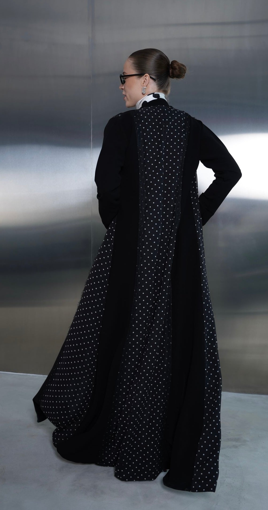 Midnight Polka Panel Abaya