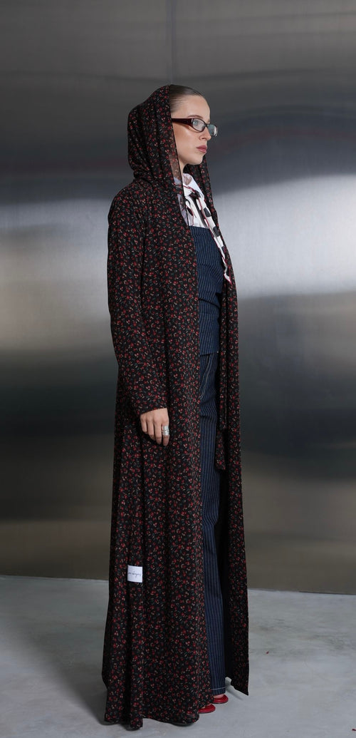 Floral Chiffon Abaya Set