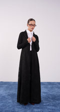 Midnight Black Chiffon Coat