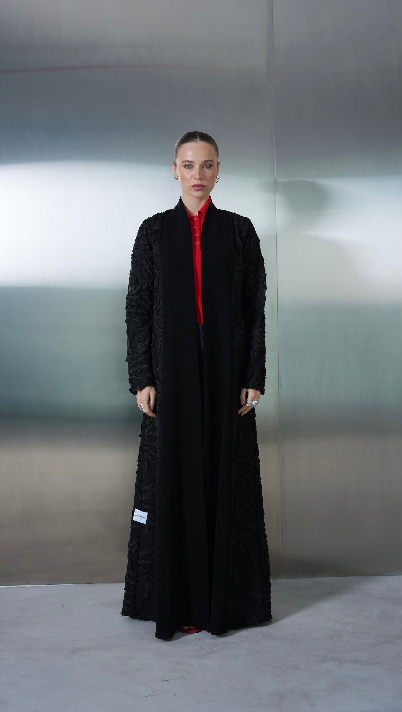 Noir Organza Panel Crepe Abaya