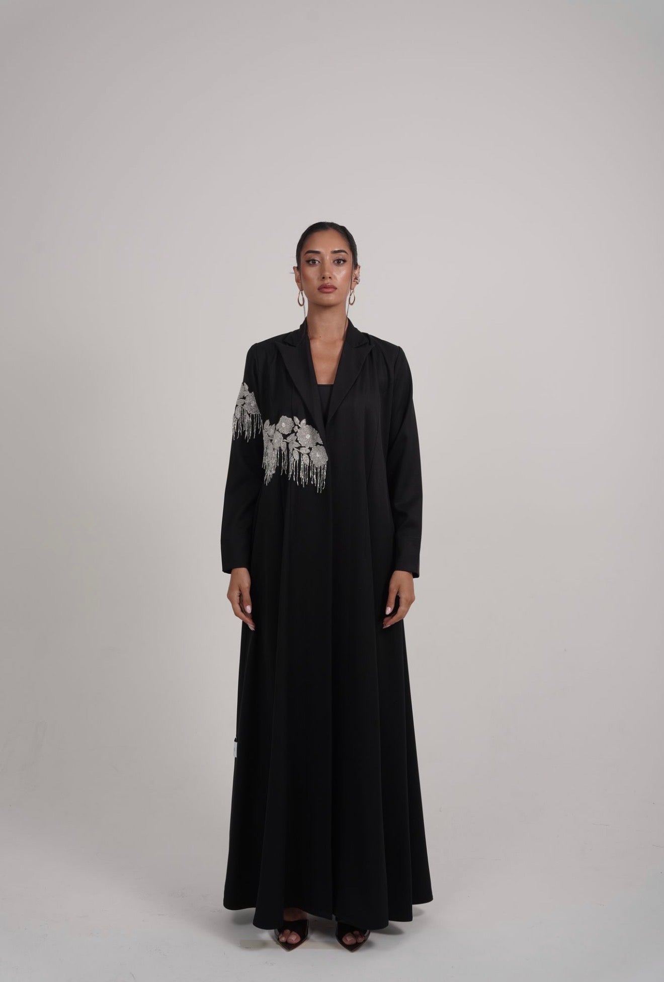 The Silver Bloom Abaya